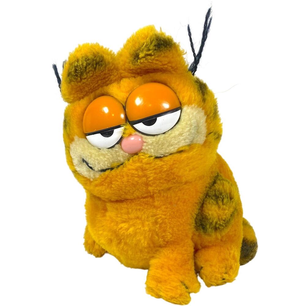 VTG Garfield Cat Stuffed Animal Plush Sitting Dakin United Syndicate Retro 80s